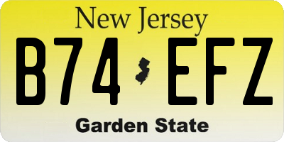 NJ license plate B74EFZ