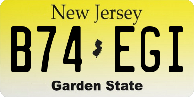 NJ license plate B74EGI