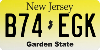 NJ license plate B74EGK