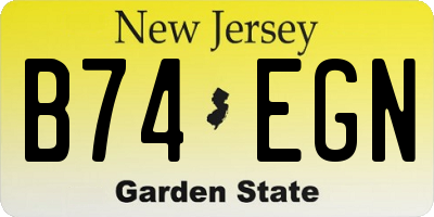 NJ license plate B74EGN