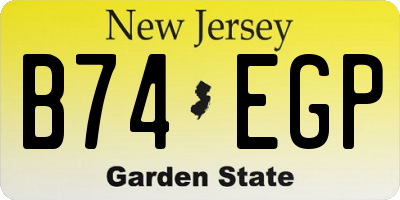 NJ license plate B74EGP