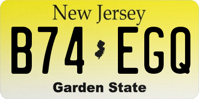 NJ license plate B74EGQ