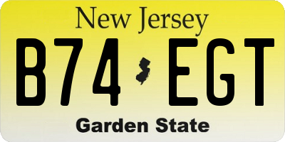 NJ license plate B74EGT
