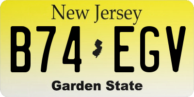 NJ license plate B74EGV