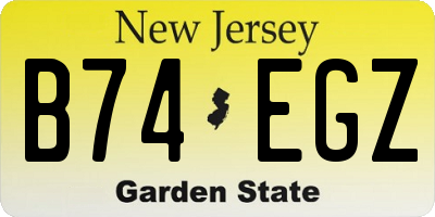 NJ license plate B74EGZ