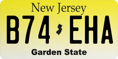 NJ license plate B74EHA