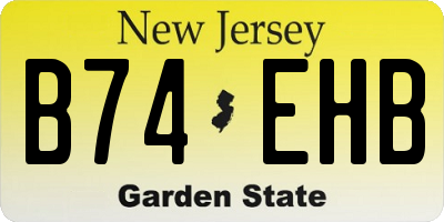 NJ license plate B74EHB