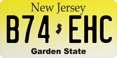 NJ license plate B74EHC