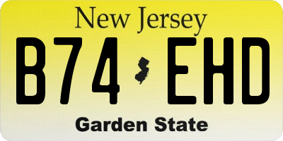 NJ license plate B74EHD