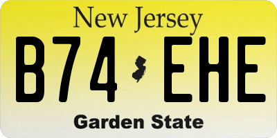 NJ license plate B74EHE