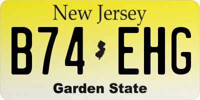 NJ license plate B74EHG