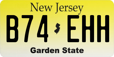NJ license plate B74EHH