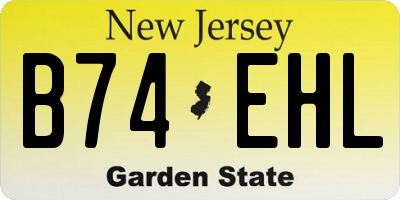 NJ license plate B74EHL