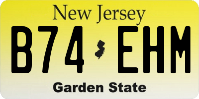 NJ license plate B74EHM