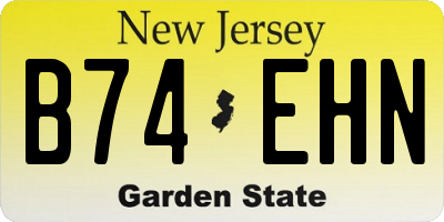 NJ license plate B74EHN