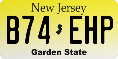 NJ license plate B74EHP