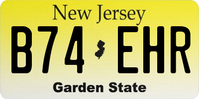 NJ license plate B74EHR