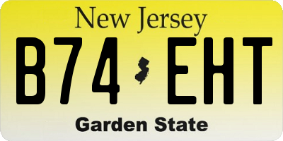 NJ license plate B74EHT