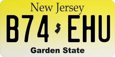 NJ license plate B74EHU