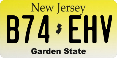 NJ license plate B74EHV