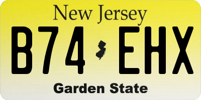 NJ license plate B74EHX