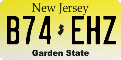 NJ license plate B74EHZ