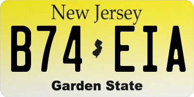 NJ license plate B74EIA