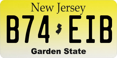NJ license plate B74EIB