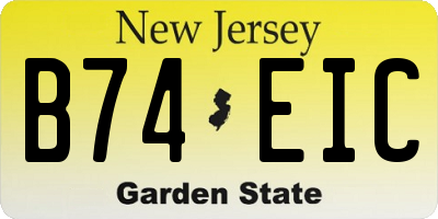 NJ license plate B74EIC
