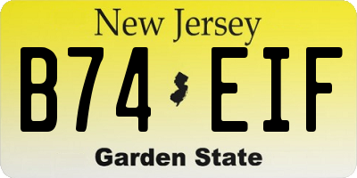 NJ license plate B74EIF