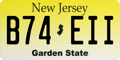 NJ license plate B74EII