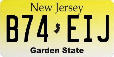 NJ license plate B74EIJ
