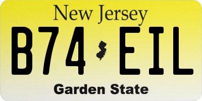 NJ license plate B74EIL