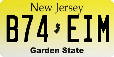 NJ license plate B74EIM