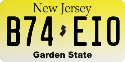 NJ license plate B74EIO