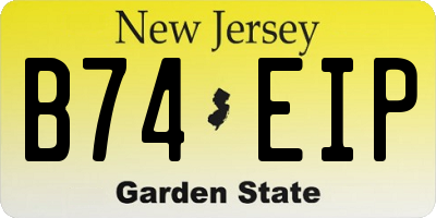 NJ license plate B74EIP