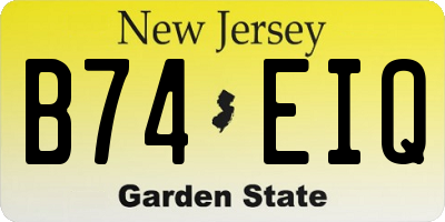 NJ license plate B74EIQ