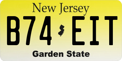 NJ license plate B74EIT