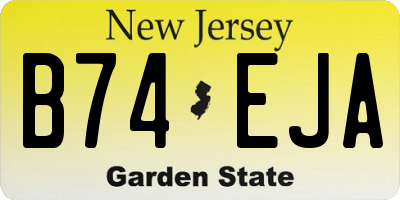NJ license plate B74EJA