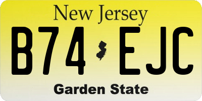 NJ license plate B74EJC