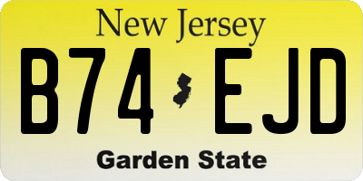 NJ license plate B74EJD