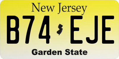 NJ license plate B74EJE