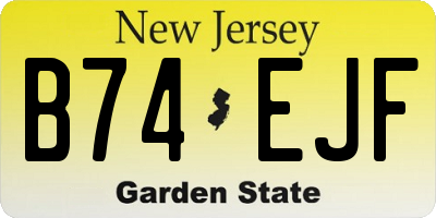 NJ license plate B74EJF