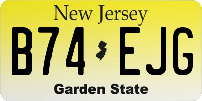 NJ license plate B74EJG