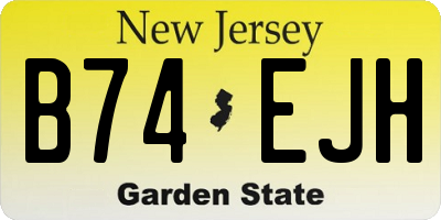 NJ license plate B74EJH