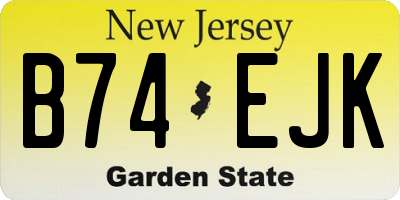 NJ license plate B74EJK