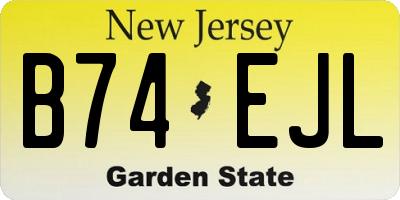 NJ license plate B74EJL