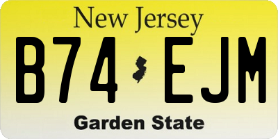 NJ license plate B74EJM