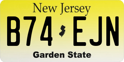 NJ license plate B74EJN