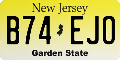 NJ license plate B74EJO
